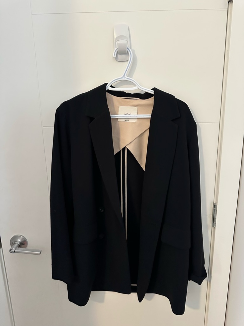 Wilfred Black Blazer with Beige Interior